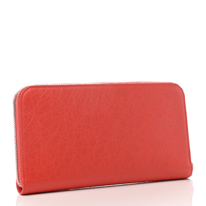 Balenciaga Agneau Arena Nappa Glover Classic Continental Zip Around Wallet Fire Orange 3 of 6