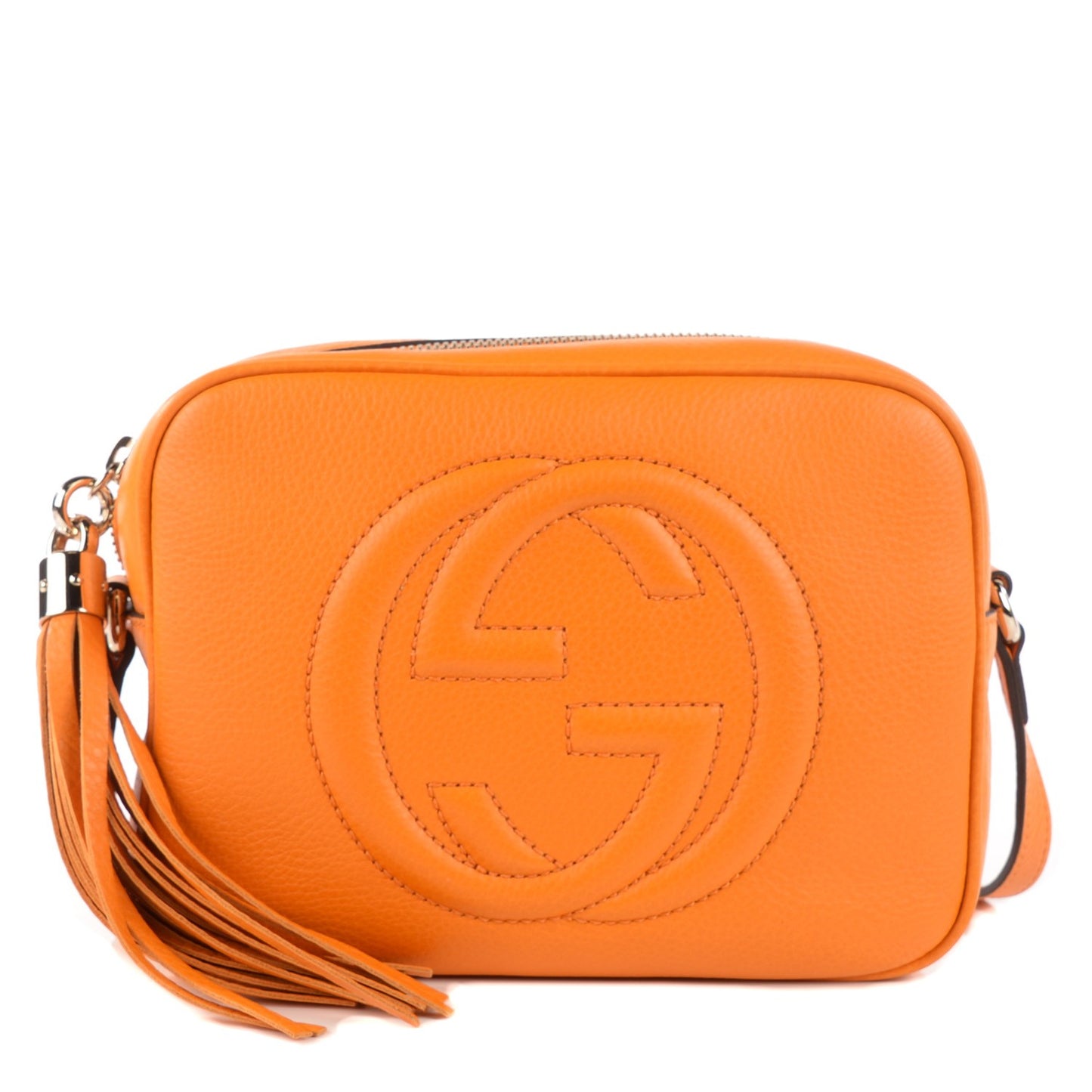 Pebbled Calfskin Small Soho Disco Bag Curcuma