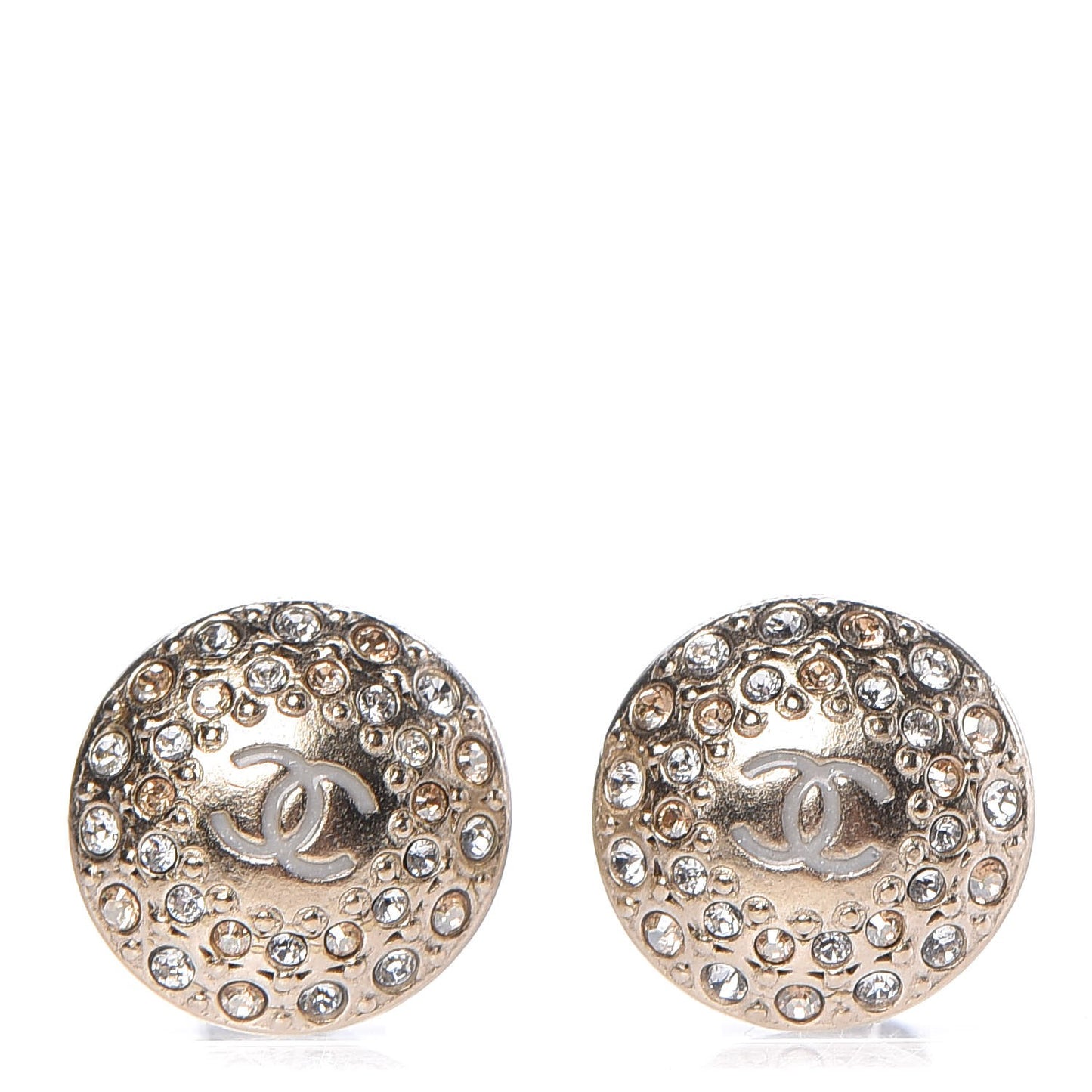 Crystal CC Earrings Light Gold