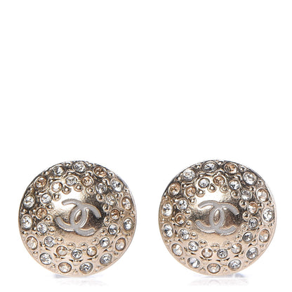 Chanel Crystal CC Earrings Light Gold 1 of 4