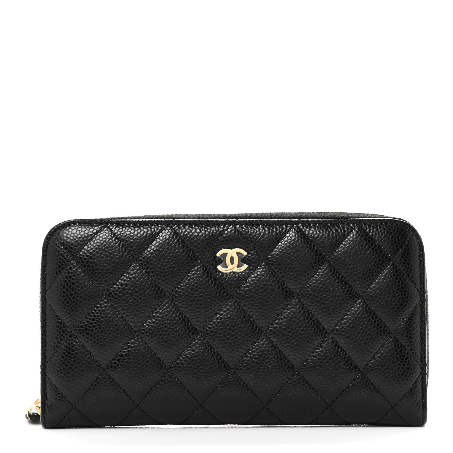 Chanel Caviar Quilted Large Gusset Zip Around Wallet Black 1 of 10