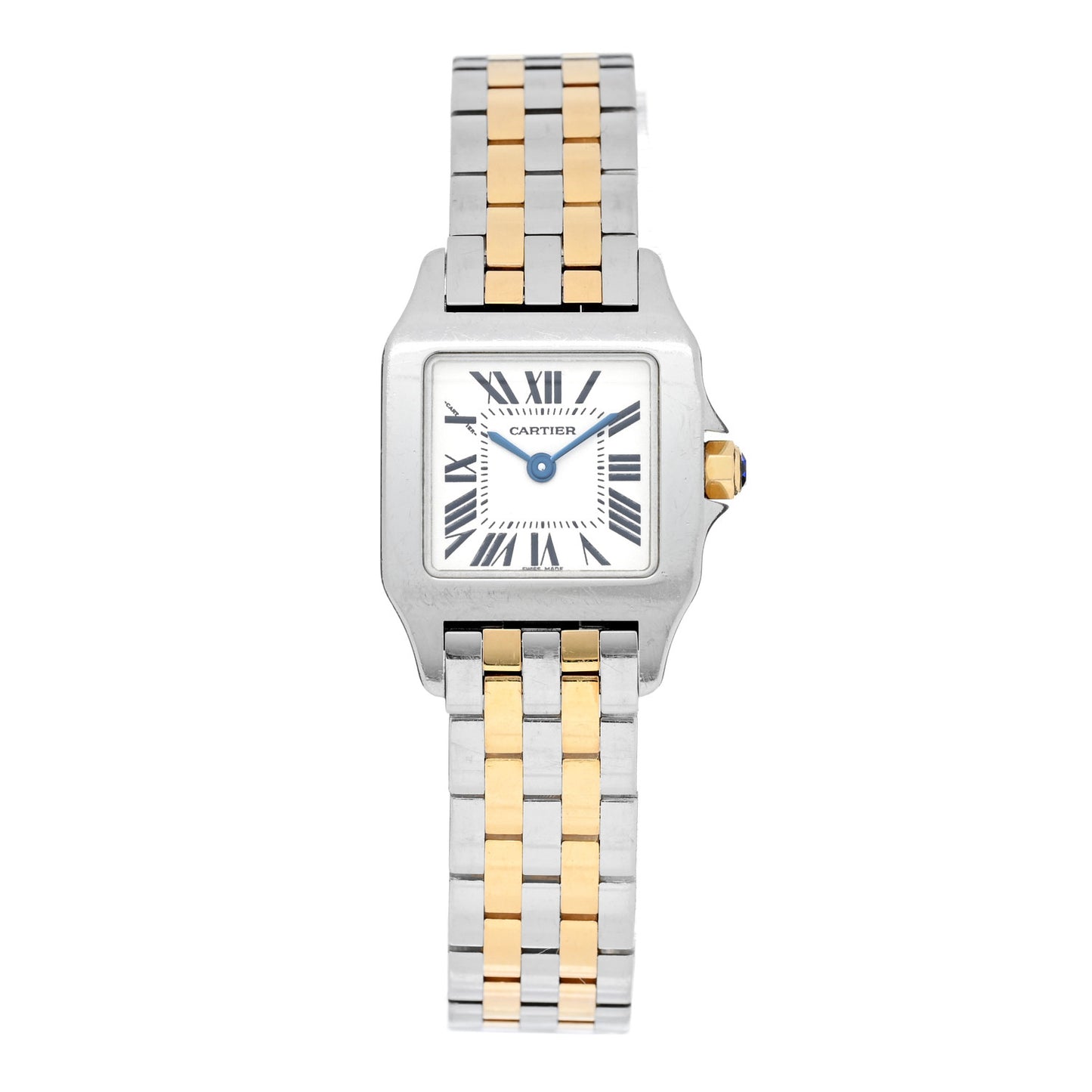 Stainless Steel 18K Yellow Gold 20mm Santos Demoiselle Quartz Watch