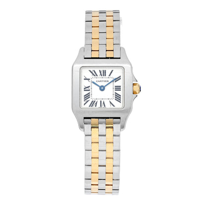 Cartier Stainless Steel 18K Yellow Gold 20mm Santos Demoiselle Quartz Watch 1 of 4