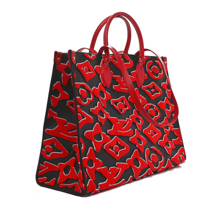 Louis Vuitton X UF Tufted Monogram Onthego GM Black Red 3 of 9