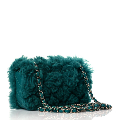 Chanel Shearling Lambskin Quilted Flap Green 2 of 9