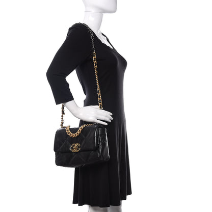 Chanel Lambskin Quilted Medium 19 Flap Black 2 of 11