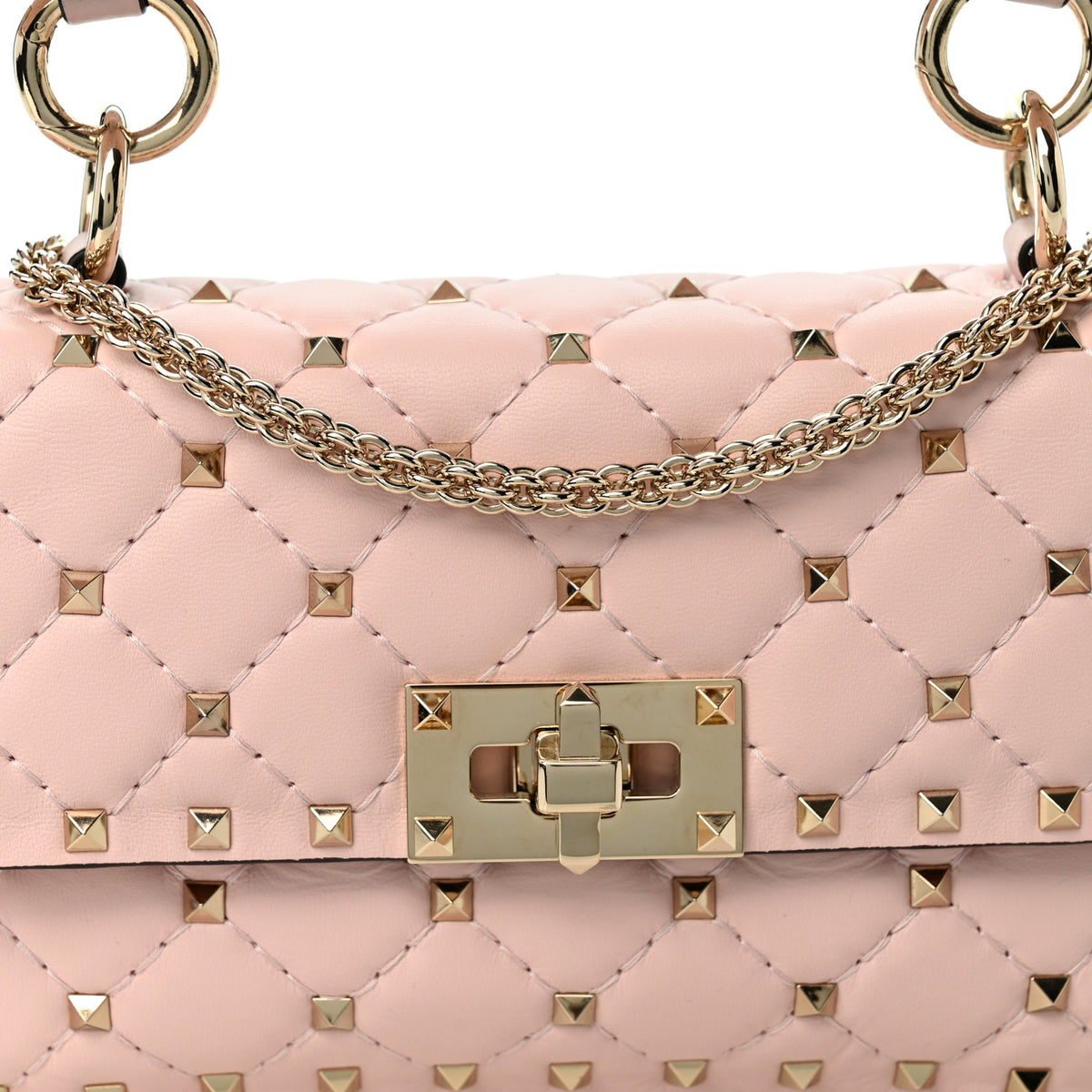 Valentino Garavani Nappa Small Rockstud Spike Shoulder Bag Water Rose 7 of 10