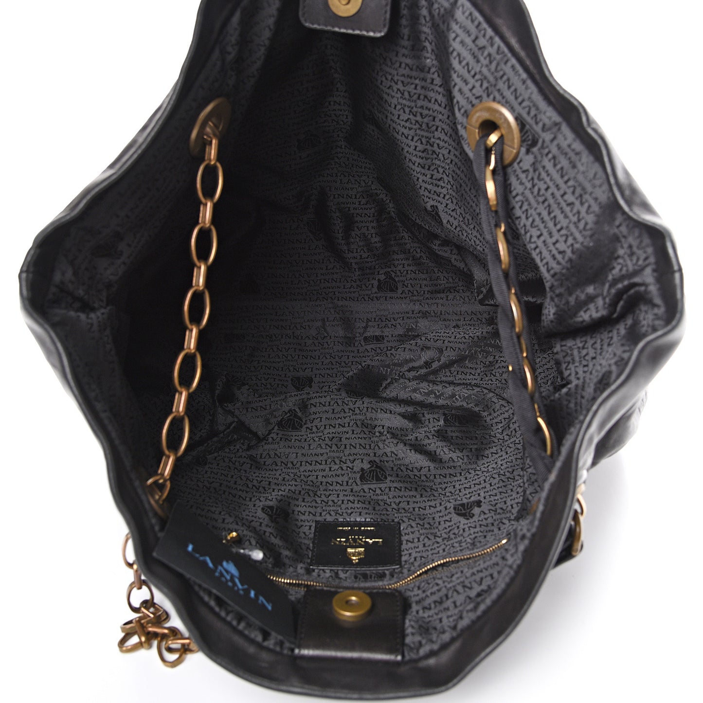 Lambskin Quilted Large Amelia Tote Black