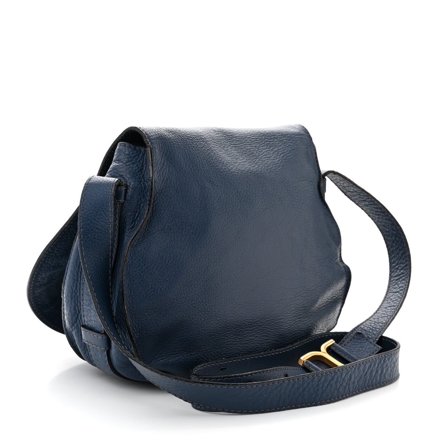 Calfskin Medium Marcie Round Crossbody Bag Royal Navy
