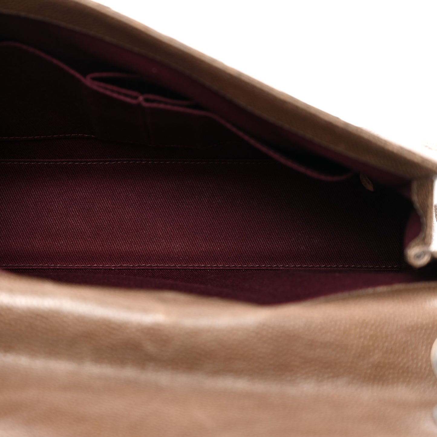 Crumpled Grained Calfskin Medium CC Crave Flap Brown