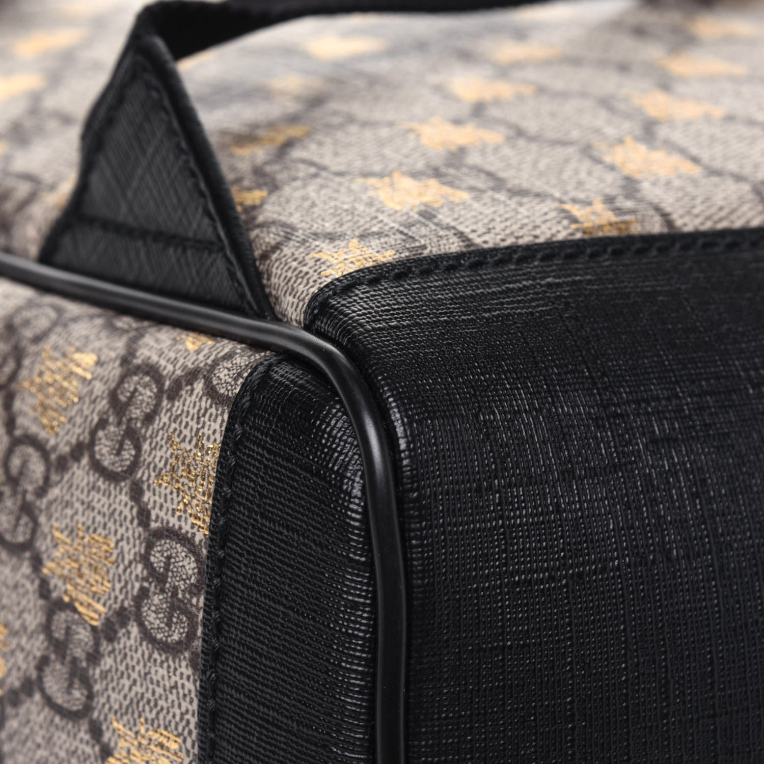 Gucci GG Supreme Monogram Bees Print Small Day Backpack Beige Oro Black 11 of 13