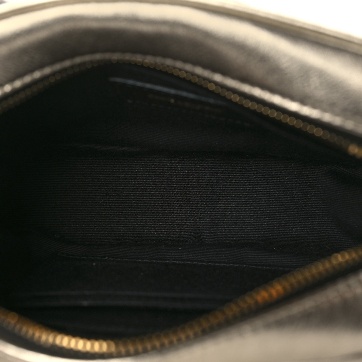 Metallic Calfskin Matelasse Monogram Lou Belt Bag Platino