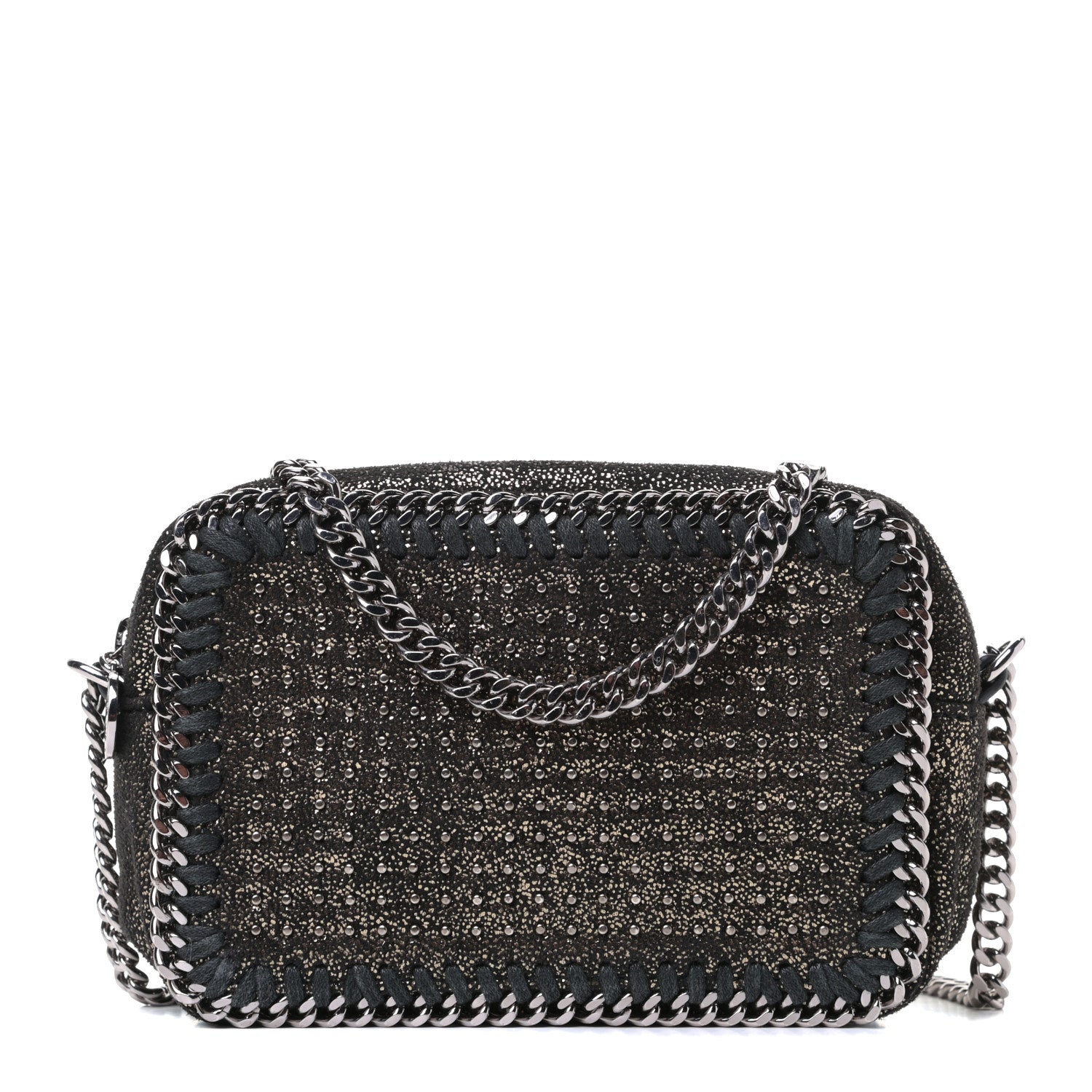 Stella McCartney Metallic Shaggy Deer All Over Studs Falabella Crossbody Camera Bag Black 1 of 7