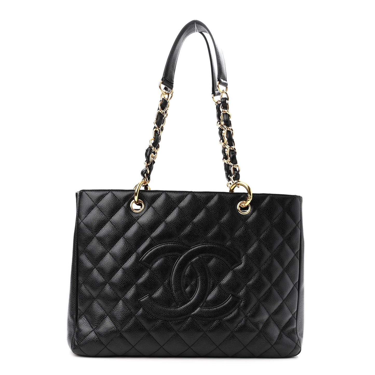 Caviar Quilted Grand Shopping Tote GST Black