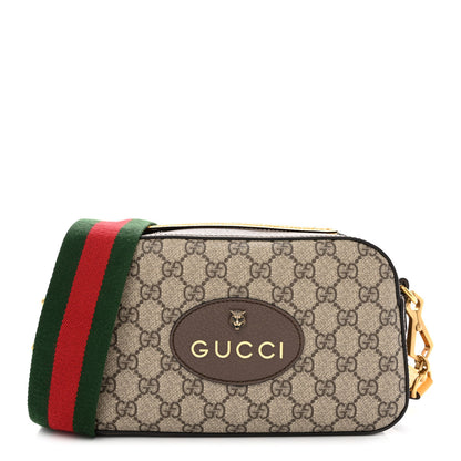 Gucci GG Supreme Monogram Web Neo Vintage Shoulder Bag Beige New Acero Crop 1 of 11