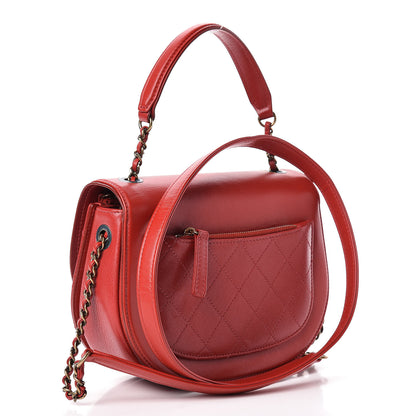 Chanel Shiny Calfskin Goatskin Quilted Small Coco Curve Messenger Flap Red 3 of 15