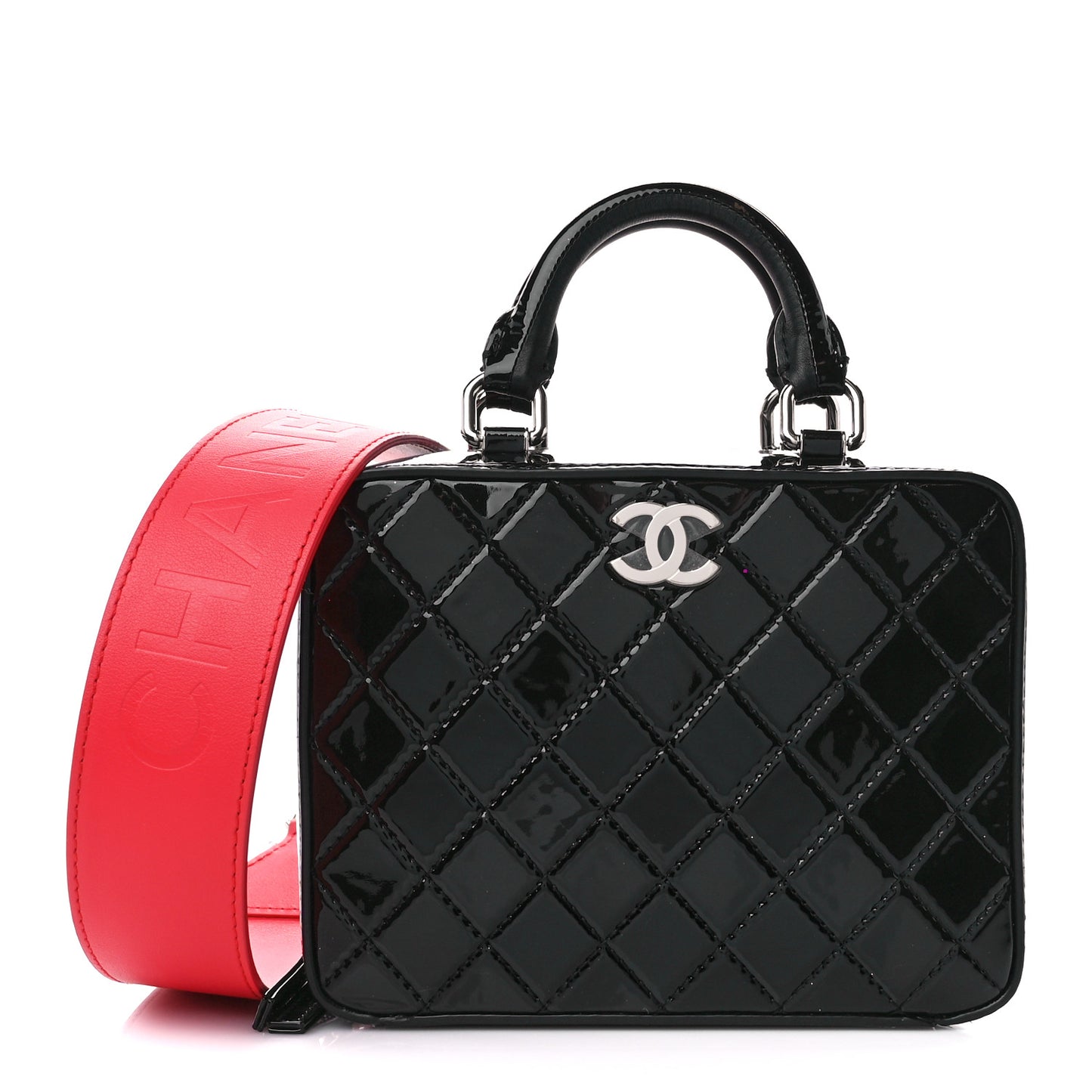 Patent Quilted Travel Kit Vanity Case Black