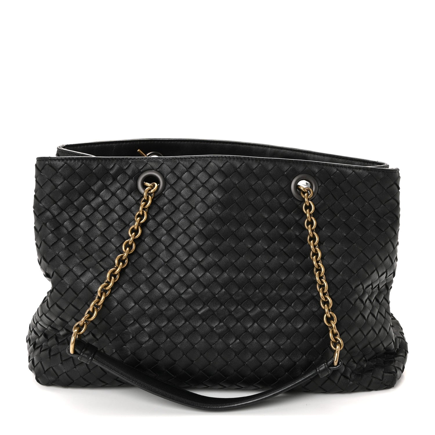 Bottega Veneta Nappa Intrecciato Medium Classic Chain Strap Tote Black 2 of 17