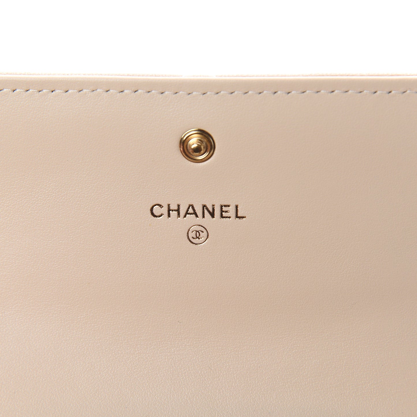Lambskin Quilted 19 Flap Wallet Beige