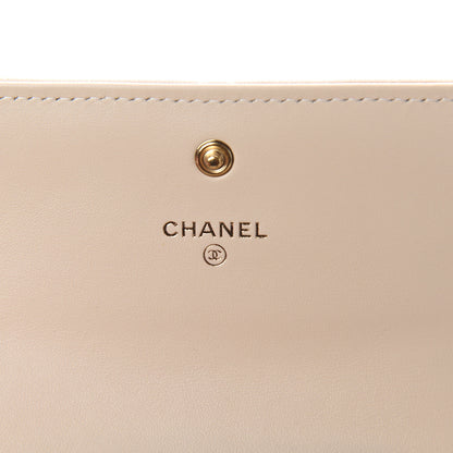 Chanel Lambskin Quilted 19 Flap Wallet Beige 5 of 7