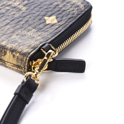 MCM Gradation Visetos Rockstar Large Zip Around Wallet Black and Gold 9 of 9