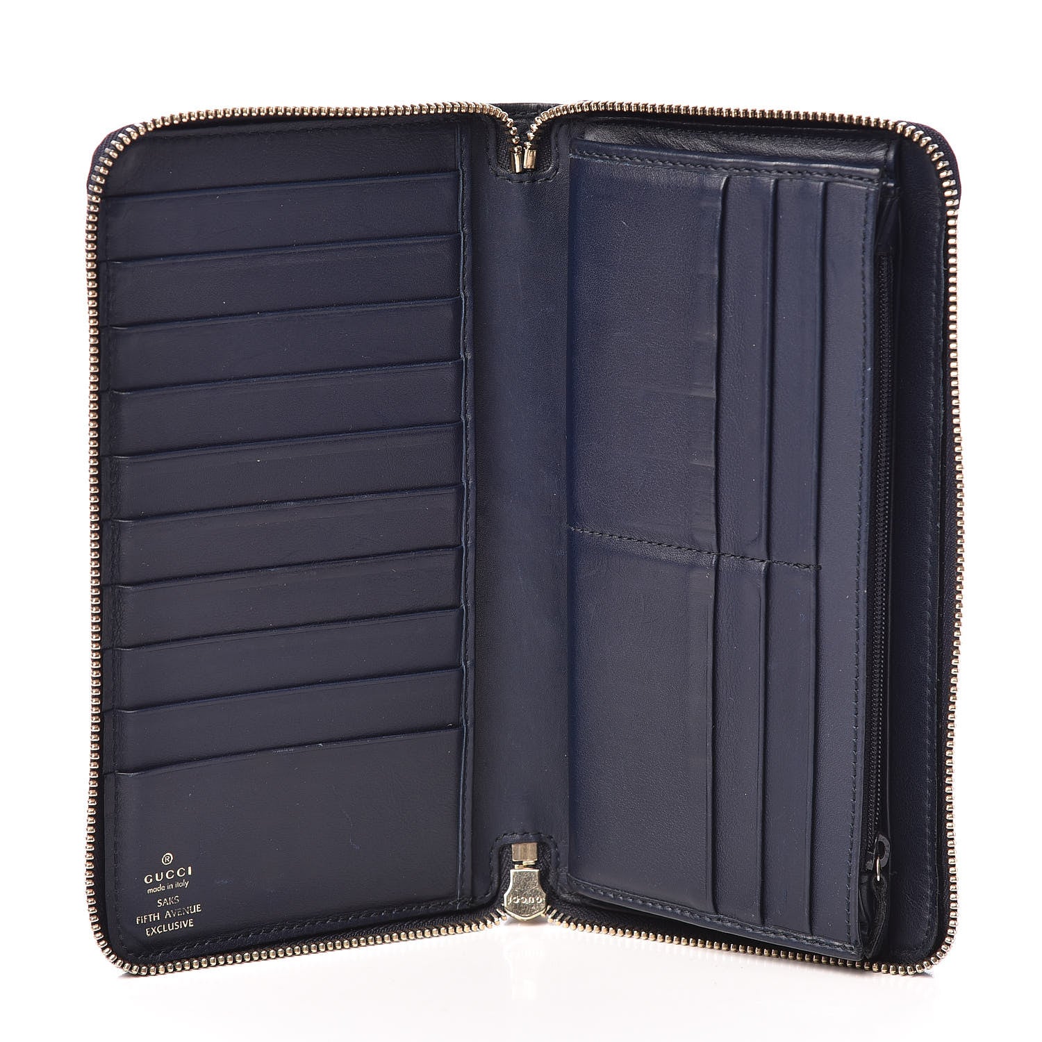 Gucci Microguccissima Large Zip Around Organizer Wallet Blue 5 of 14