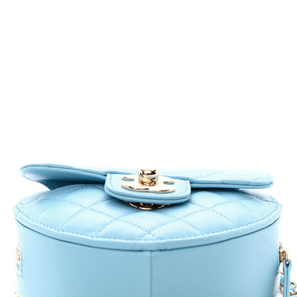 Chanel Lambskin Quilted CC In Love Heart Clutch With Chain Light Blue 11 of 12