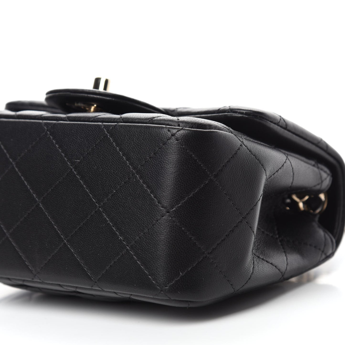 Lambskin Quilted Mini Square Flap Black