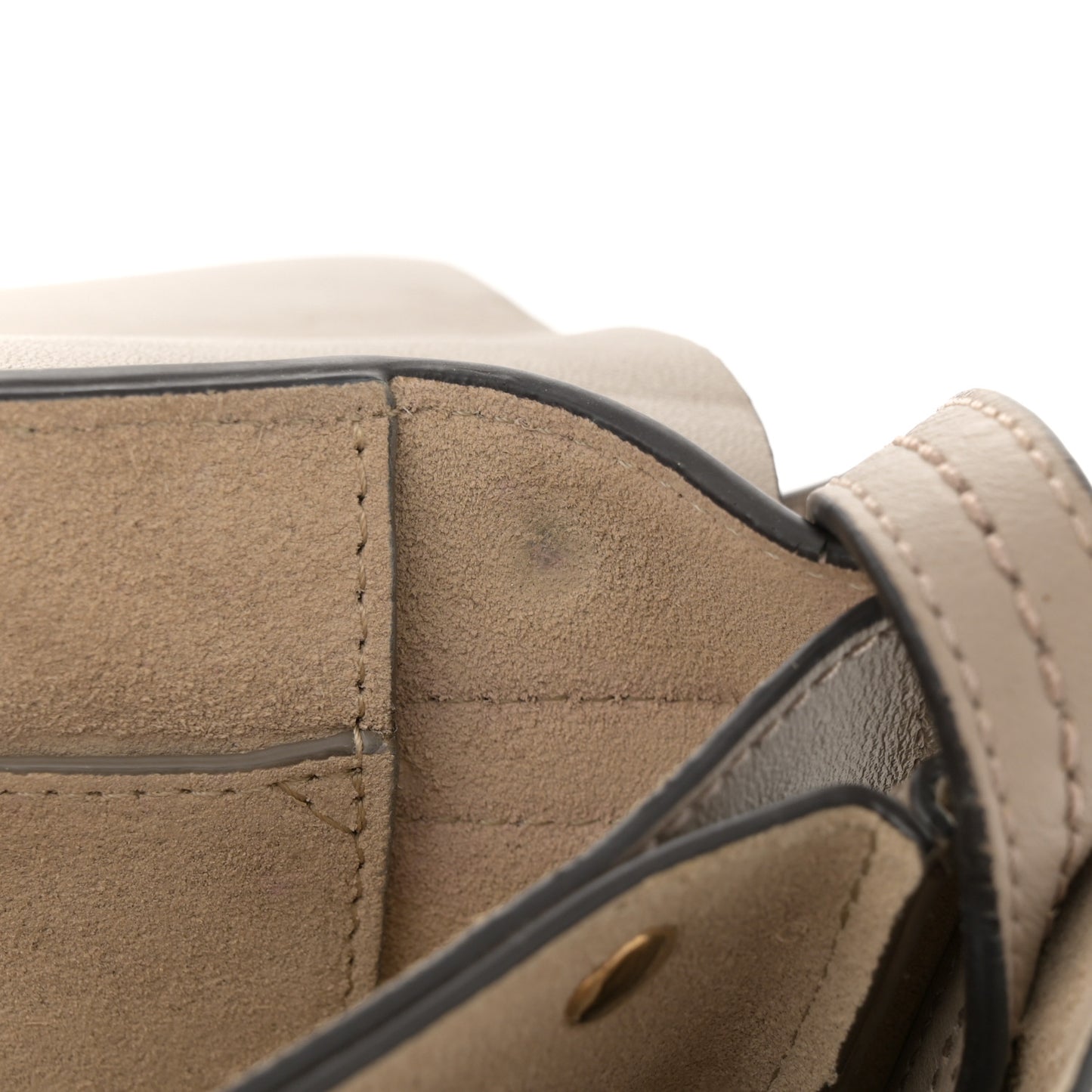 Suede Calfskin Small Faye Shoulder Bag Motty Grey