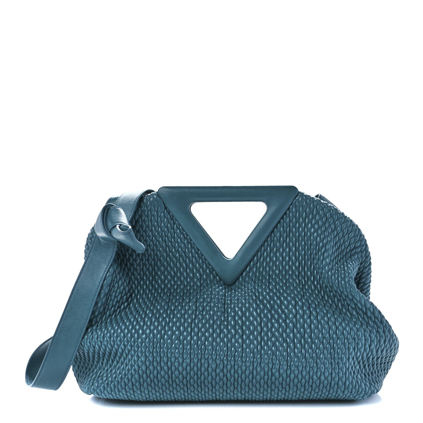 Lambskin Knit Large The Point Triangle Bag Mallard