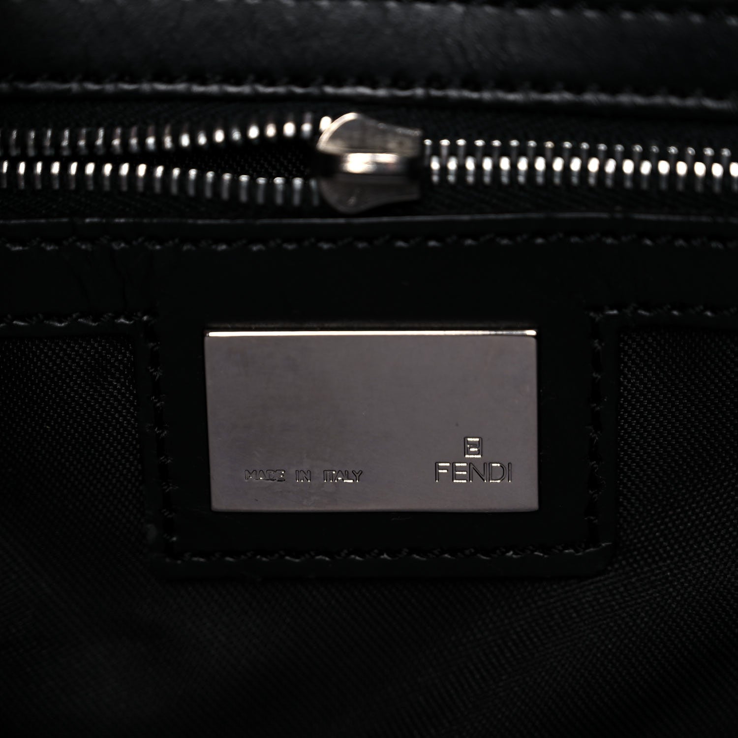 Fendi Zucchino Vitello Shoulder Bag Black 5 of 23