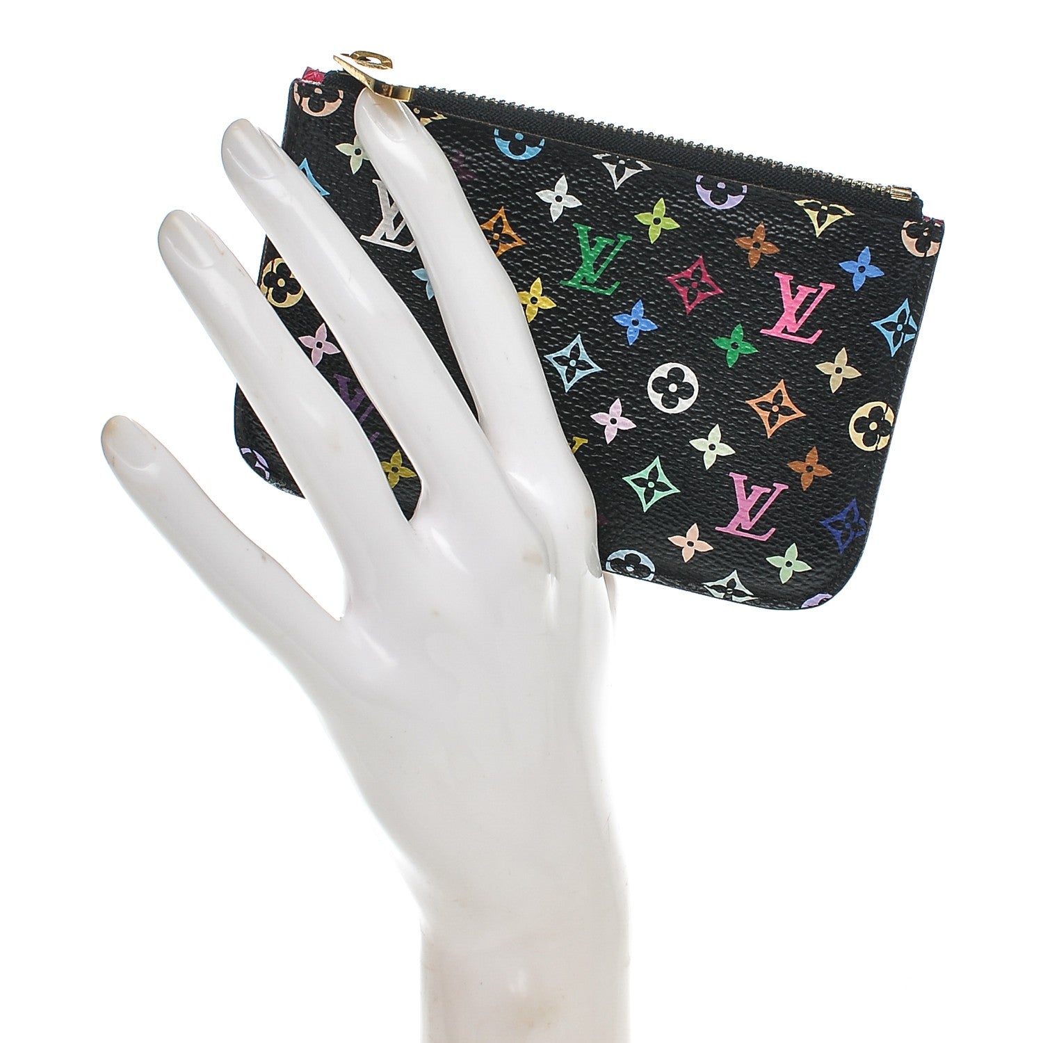 Louis Vuitton Monogram Multicolor Key Pouch Black Grenade 2 of 6