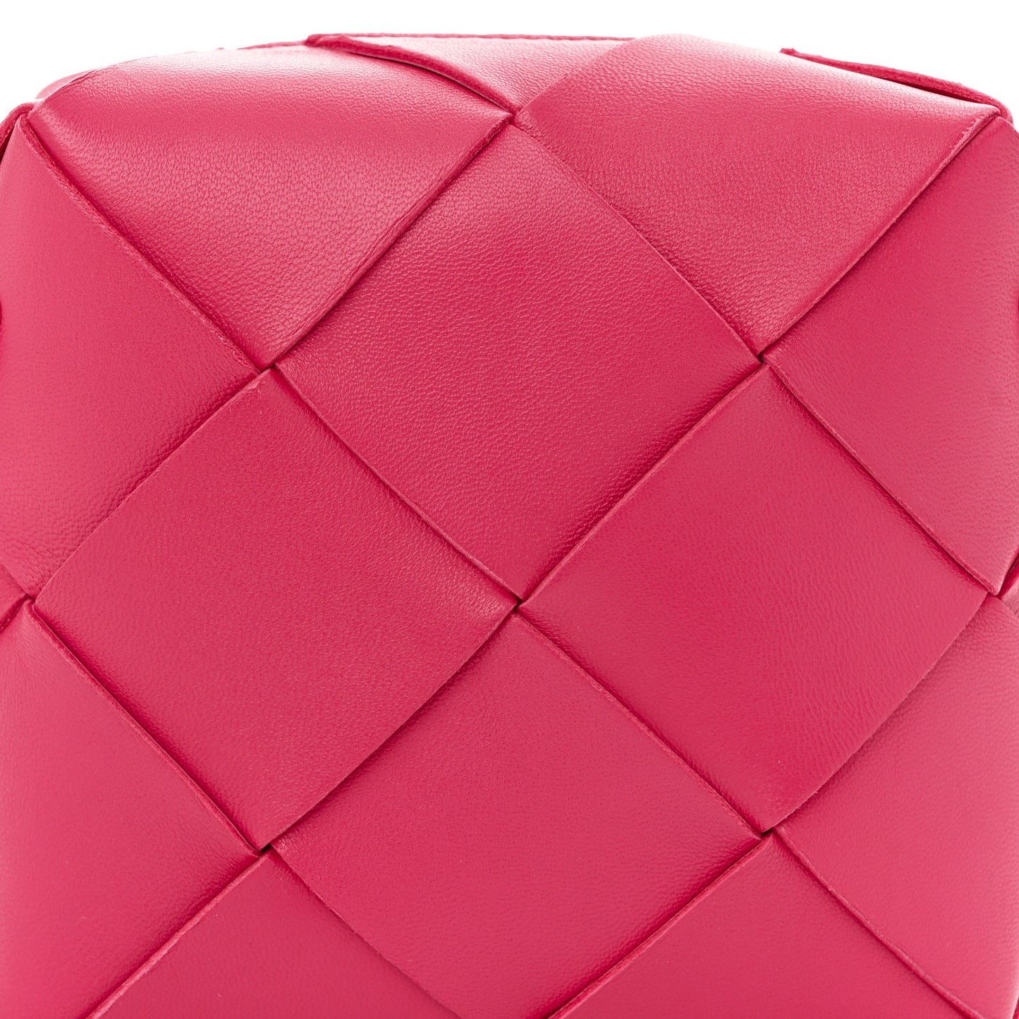 Lambskin Maxi Intrecciato Mini Cassette Camera Bag Cranberry