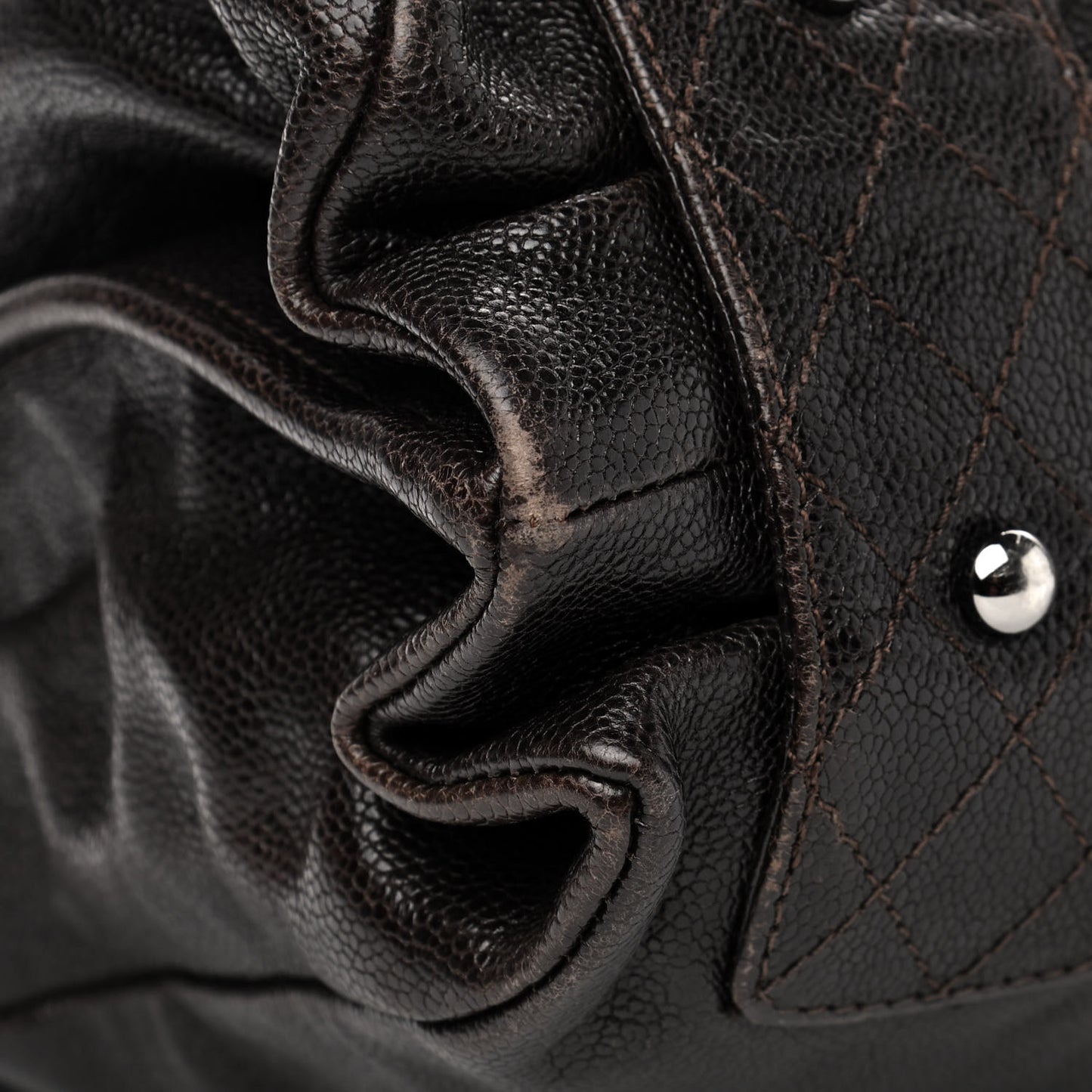 Glazed Caviar Pocket In The City Tote Brown