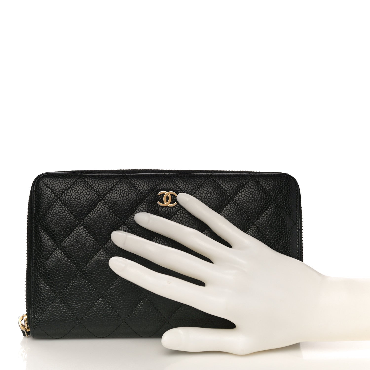 Chanel Caviar Quilted Large Zip Around Organizer Wallet Black 2 of 12