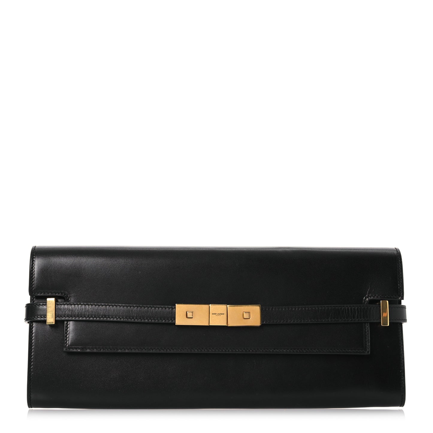 Smooth Calfskin Manhattan Clutch Black