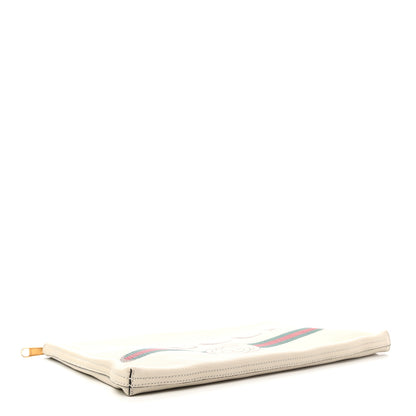 Gucci Pebbled Calfskin Large Logo Portfolio Clutch Ivory 4 of 9