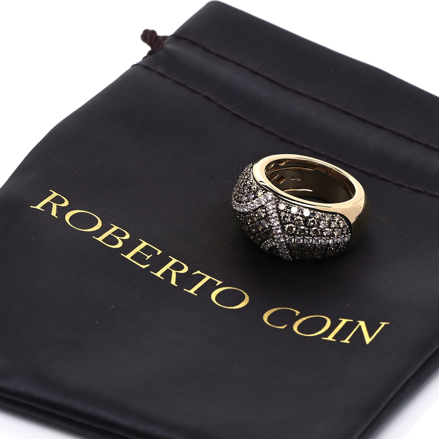 18K Yellow Gold Cognac Diamond Fantasia Ring 54 7