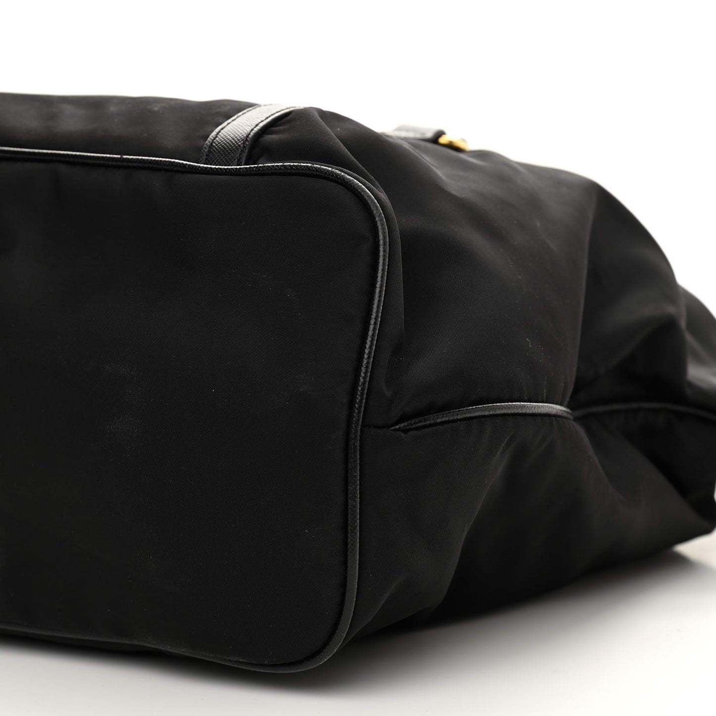 Saffiano Tessuto Nylon Logo Shopping Tote Black