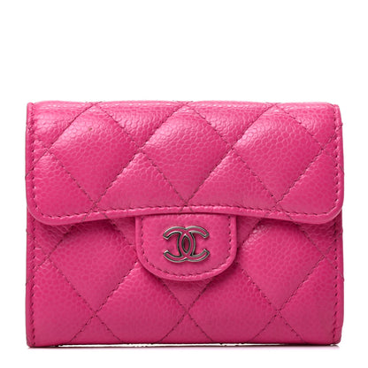Chanel Caviar Quilted Flap Card Holder Wallet Pink 1 of 8