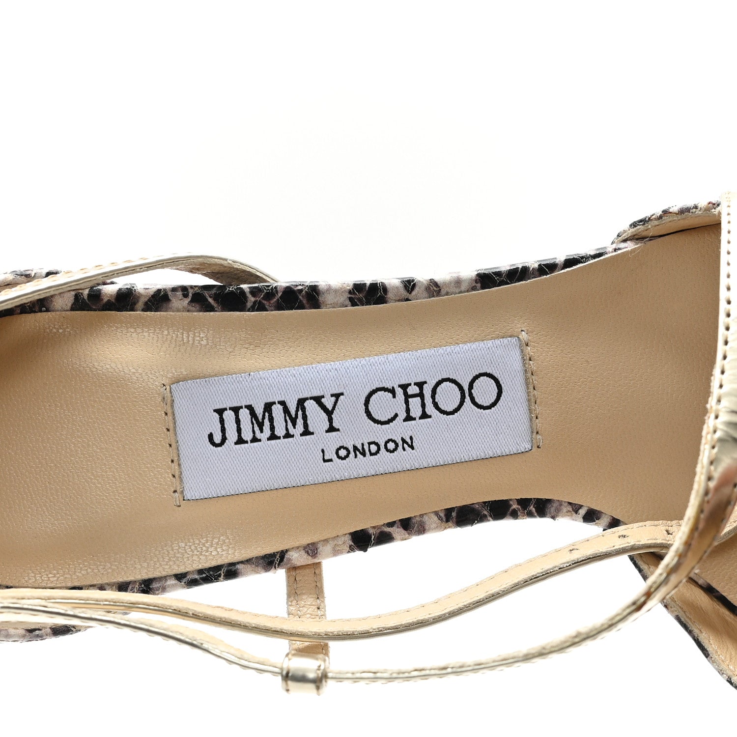 Jimmy Choo Snakeskin Mirror Calfskin Pointy Toe D'Orsay Pumps 35 Platinum Natural 9 of 9