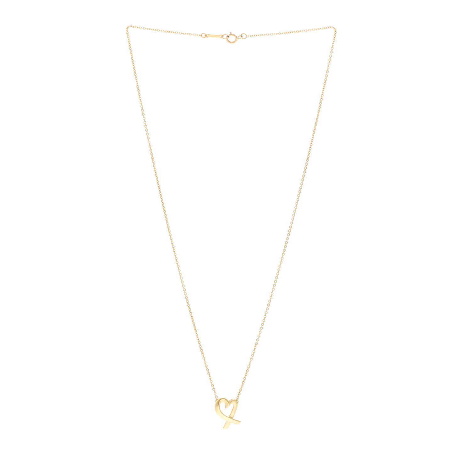 18K Yellow Gold Small Paloma Picasso Loving Heart Pendant Necklace