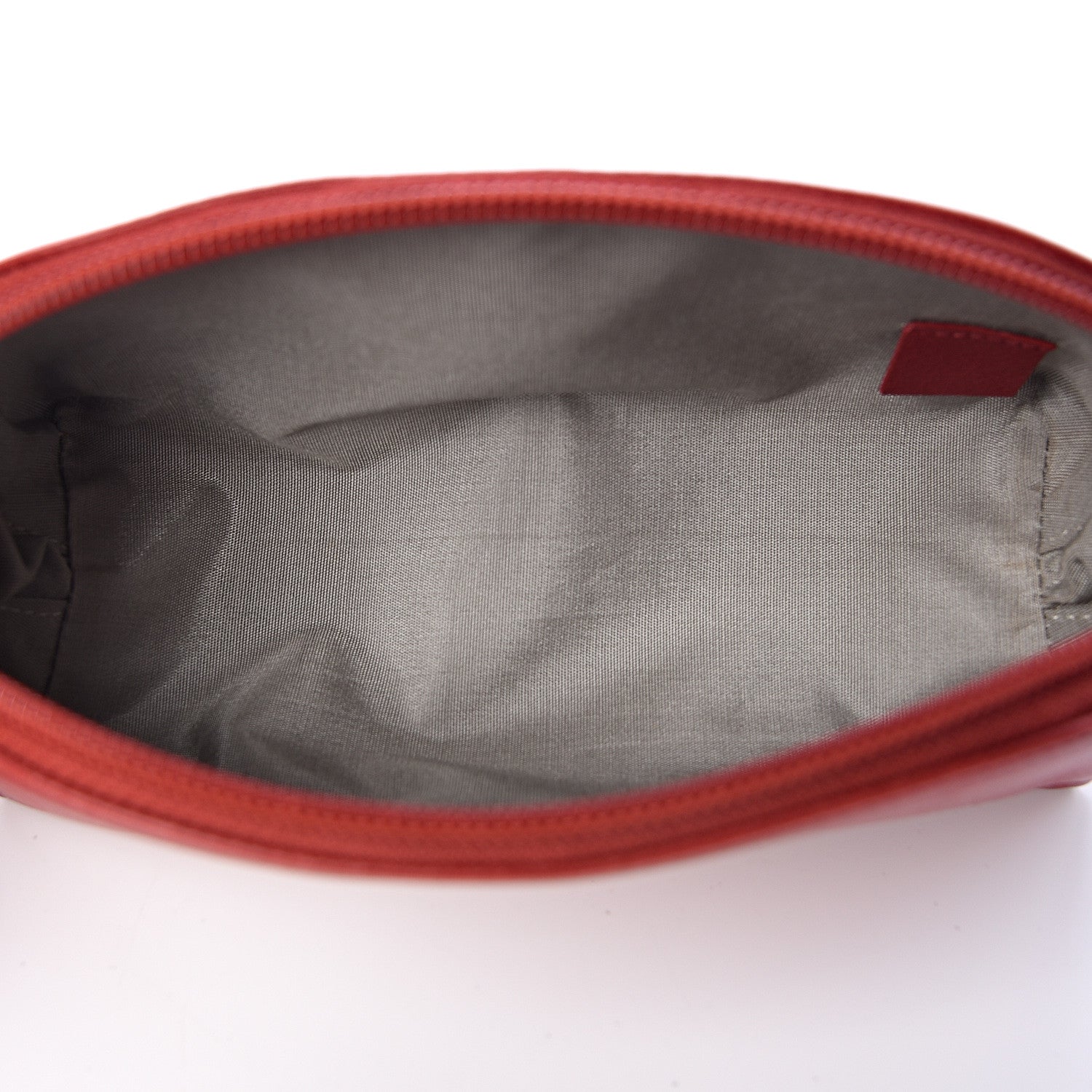 Chanel Goatskin Camellia Embossed Cosmetic Case Red 5 of 8