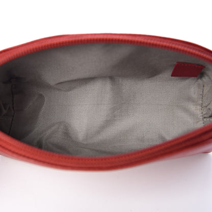 Chanel Goatskin Camellia Embossed Cosmetic Case Red 5 of 8