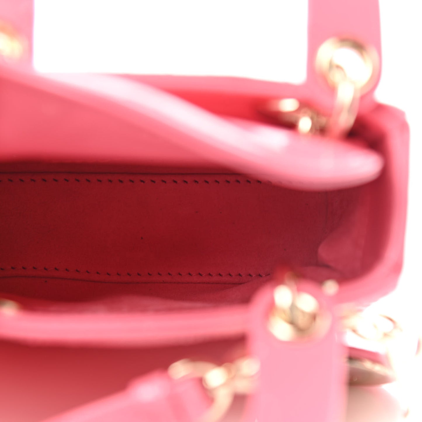 Patent Cannage Micro Lady Dior Peony Pink