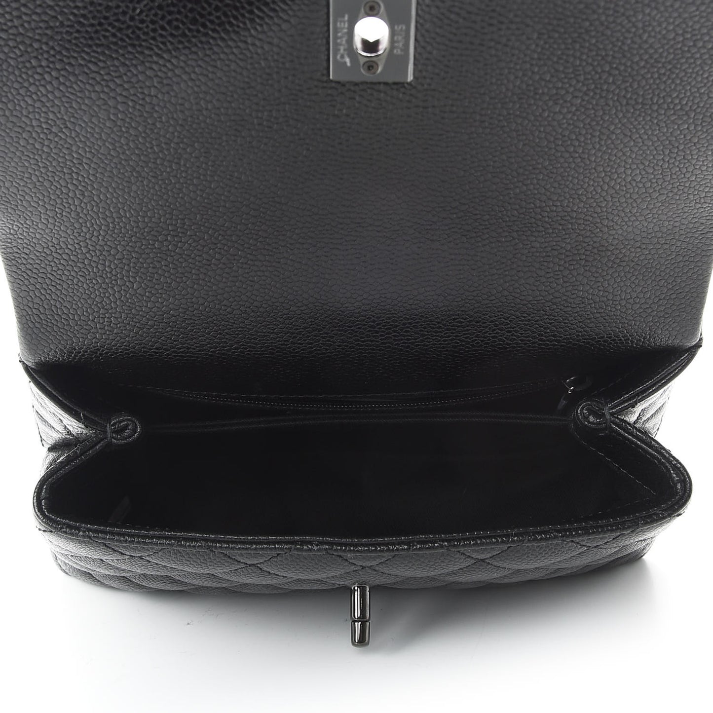 Caviar Quilted Mini Coco Handle Flap So Black