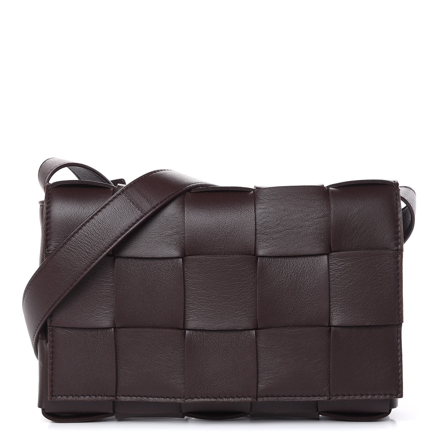 Bottega Veneta Lambskin Maxi Intrecciato Cassette Crossbody Bag Oxblod 1 of 9