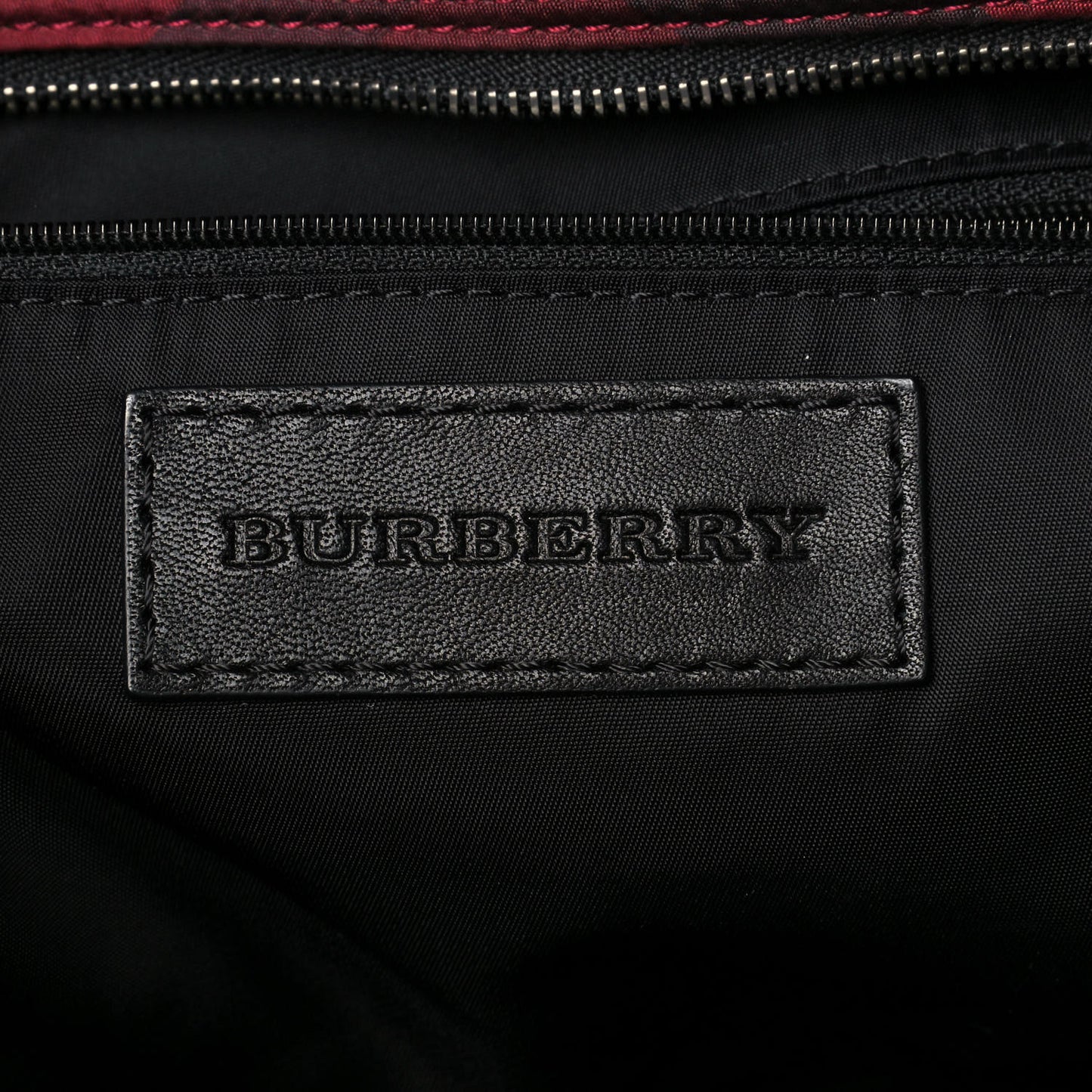 Nylon Check Small Buckleigh Packable Tote Bright Burgundy