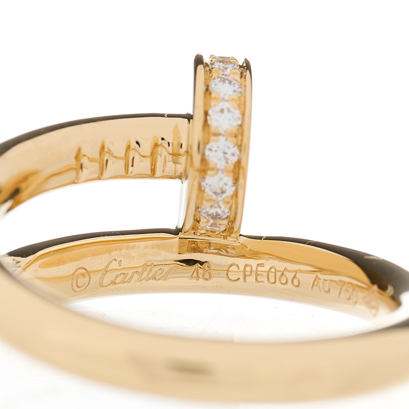 18K Yellow Gold Diamond Juste Un Clou Ring 48 4.5