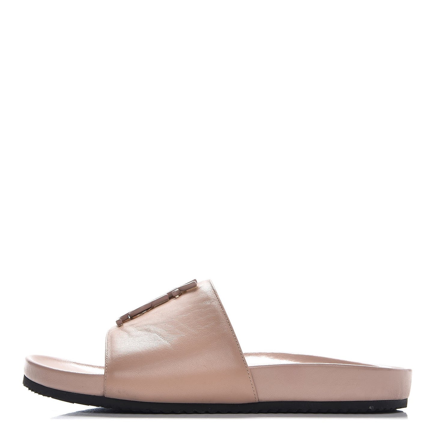Lambskin Joan Slide Sandals 38 Nude